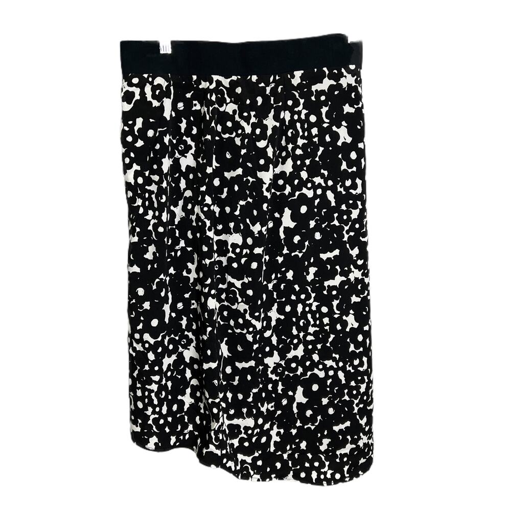 CAbi 5321 Women's Dixon Reina Skirt Black White Floral Hi-Low Pull-On Stretch‎ S